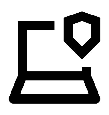  Dizüstü bilgisayar güvenlik vektör simgesi