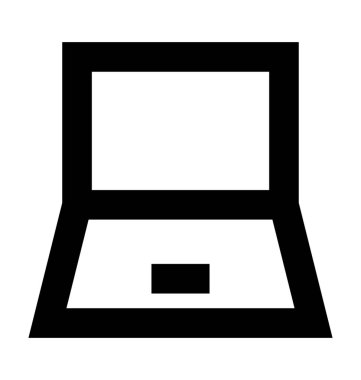 dizüstü bilgisayar çizgisi vektör simgesi