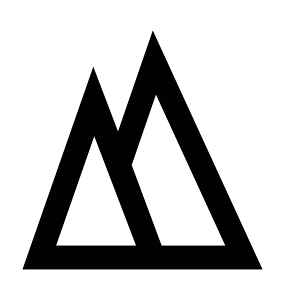 Línea Montañas Vector Icono — Vector de stock