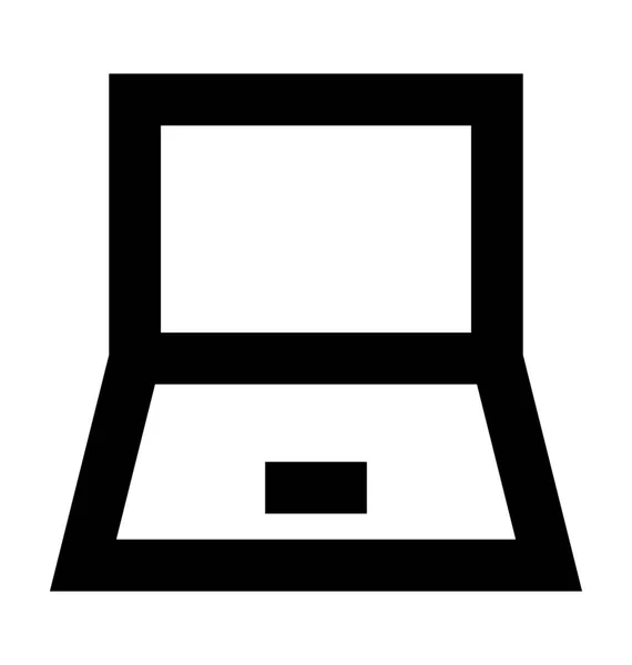 Ikona Wektora Linii Laptopa — Wektor stockowy