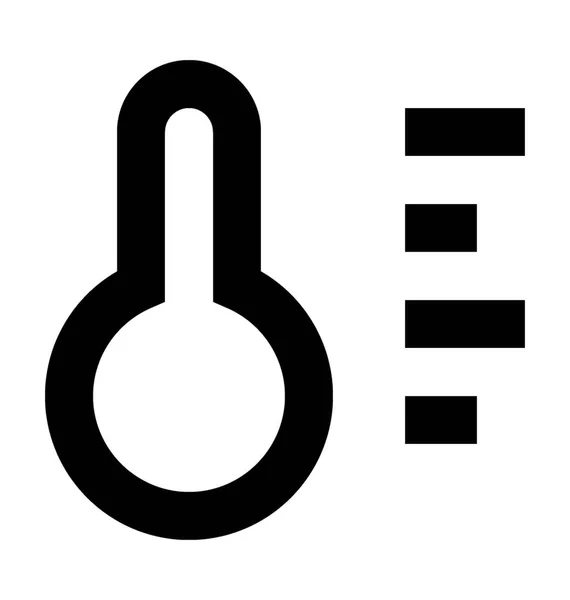 Иконка Вектора Линии Термометра — стоковый вектор