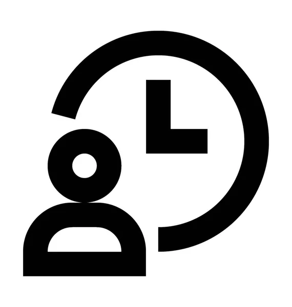 Icono de Vector de Tiempo de Usuario — Vector de stock