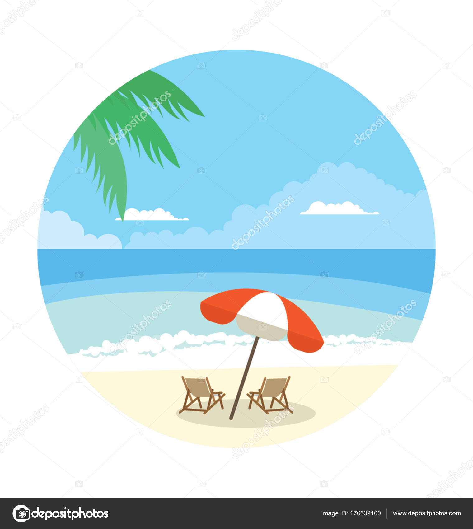 Beach Colored Vector Icon Stock Vector Image by ©creativestall #176539100
