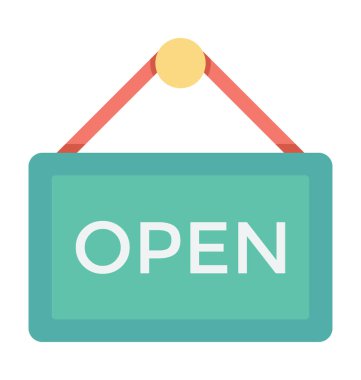 Açık tabela vektör simgesi