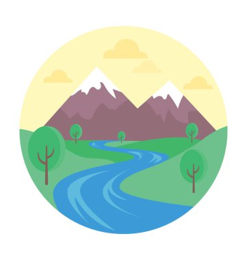 Yol renkli vektör simgesi