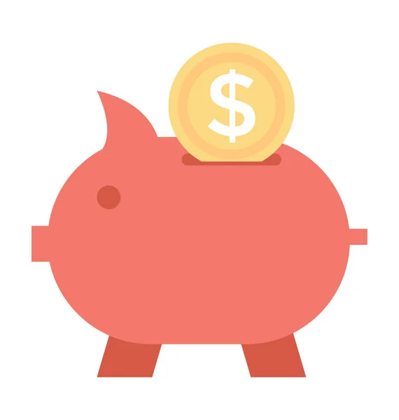 Ikon Vektor Bank Piggy - Stok Vektor