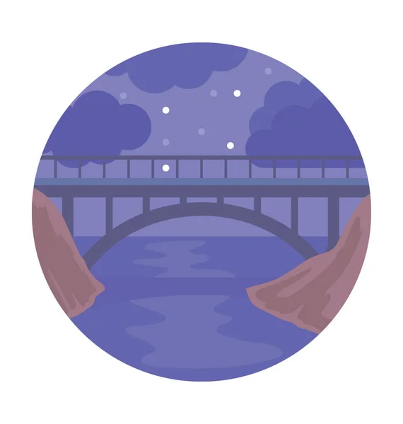 Brug Lijn Vector Pictogram — Stockvector