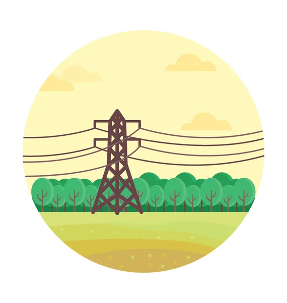 Elektrische Gekleurde Pyloon Vector Icon — Stockvector