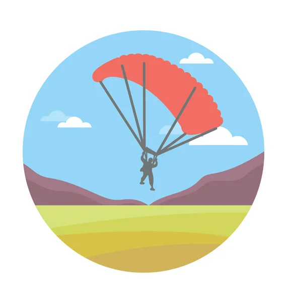Paracaídas Color Vector Icono — Archivo Imágenes Vectoriales