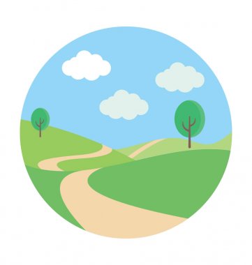 Yol manzara vektör simgesi