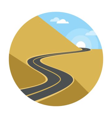 Yol manzara vektör simgesi