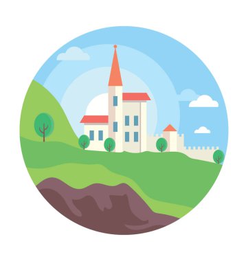 Vektör simge renkli Köyü