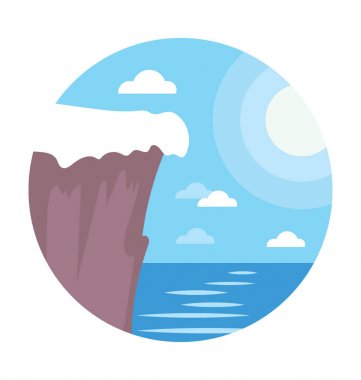 Cliff colored Vector Icon clipart