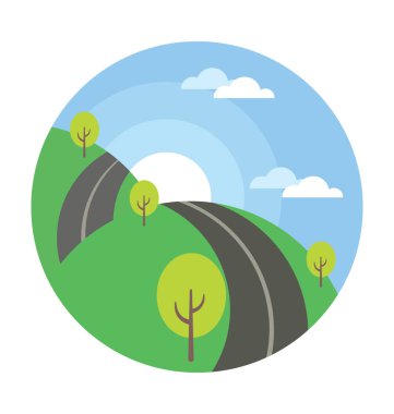 Manzara renkli vektör simgesi