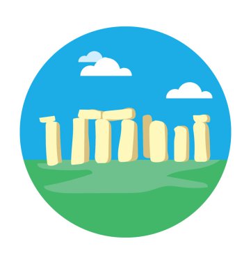 Stonehenge vektör simge renkli