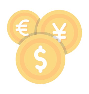 Vektör simge renkli para birimi