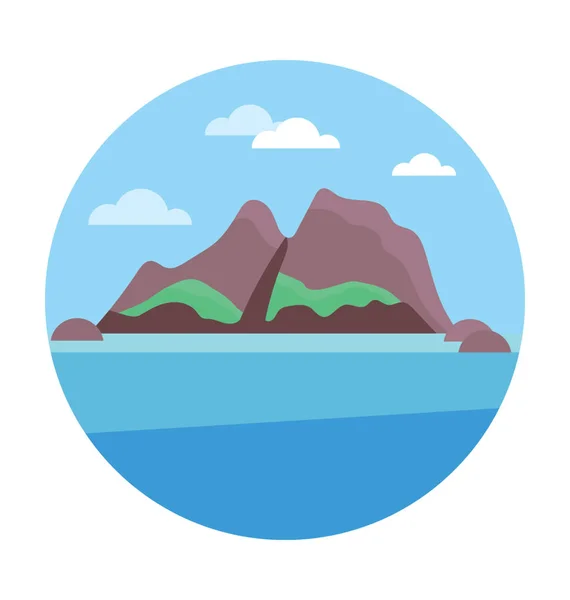 Ostrov Barevné Vektorové Ikony — Stockový vektor