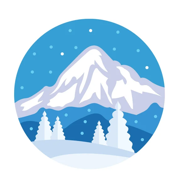 Εικονίδιο Του Βουνού Χιόνι Φορέα — Διανυσματικό Αρχείο
