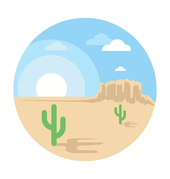 Icono Vectorial Color Desierto — Archivo Imágenes Vectoriales