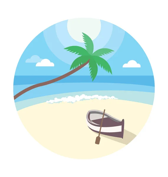 Seaside Colored Vector Icon — Stock Vector