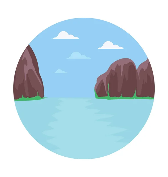 Jezioro Kolorowy Vector Icon — Wektor stockowy