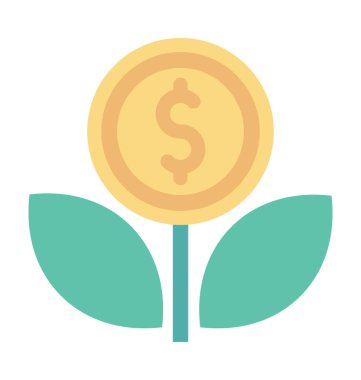 Doları bitki vektör simgesi