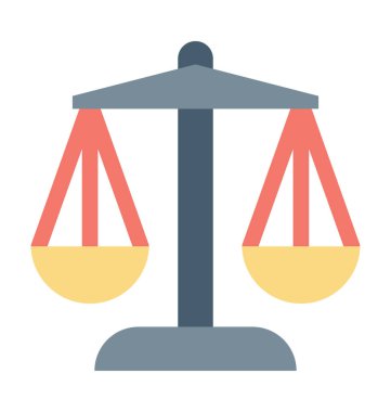 Adalet ölçek vektörü simgesi