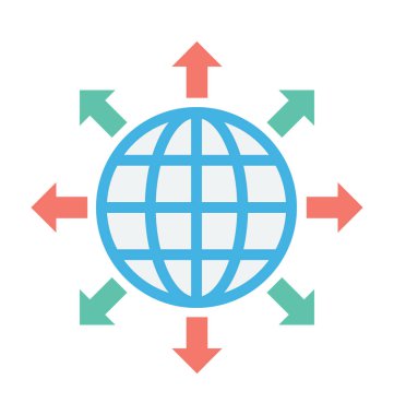Dünya geniş vektör simgesi