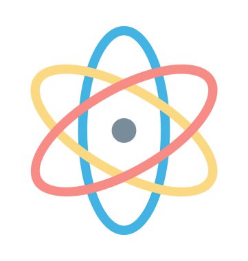 Atom renkli vektör simgesi