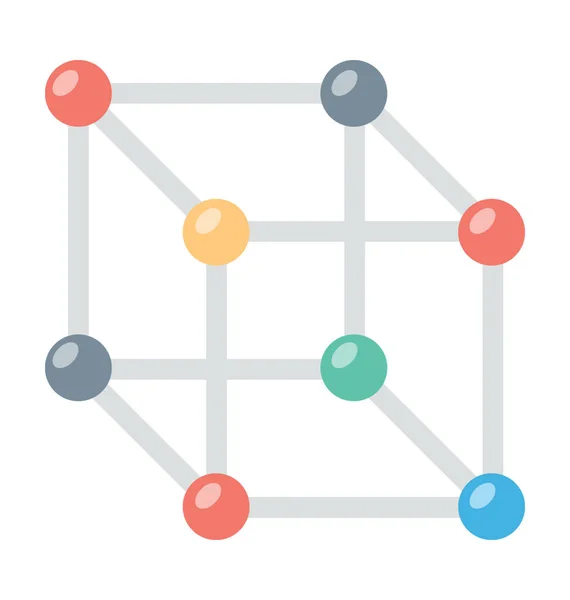 Ícone Vetorial Colorido Cubo —  Vetores de Stock