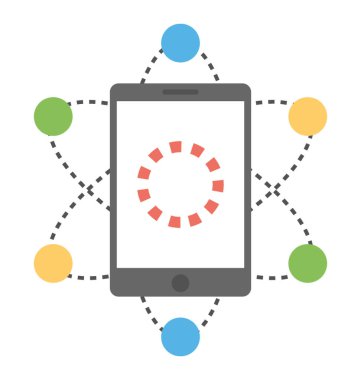 Mobil şebeke düz simgesi 