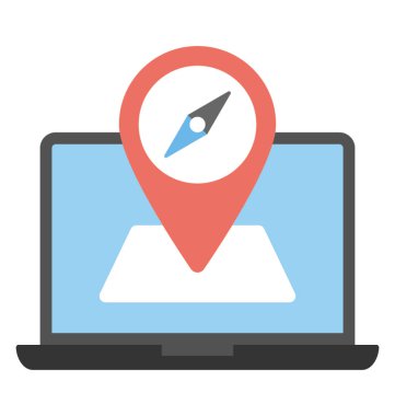 Online Gps Navigasyon teknolojisi düz simgesi