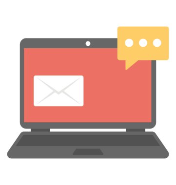 Bir laptop ekran mesaj bayraklarında e-posta gelen kutusu 