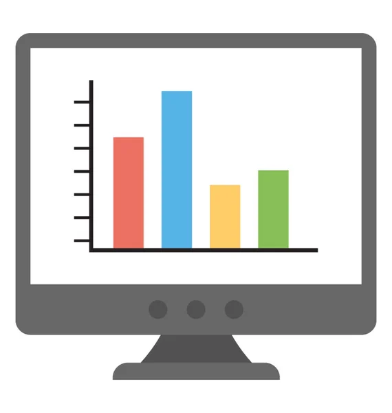 Obrazovce Počítače Zobrazující Služby Web Analytics — Stockový vektor