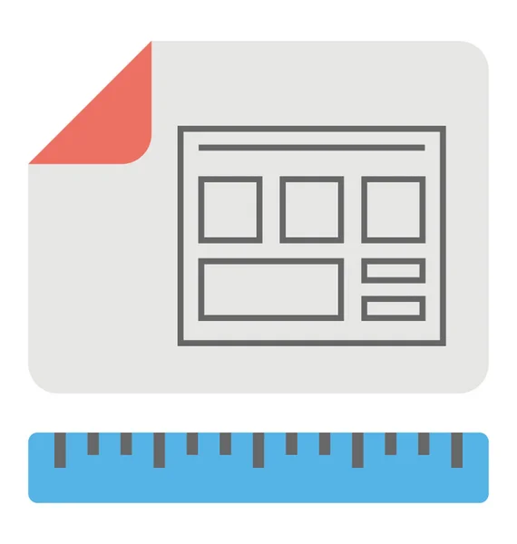 Wireframing Website Mockup Flat Vector Icon — Stock Vector