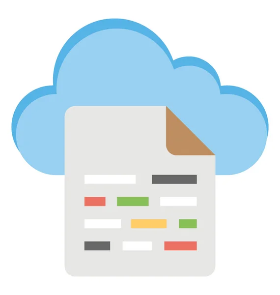 Cloud Data Icono Plano — Archivo Imágenes Vectoriales