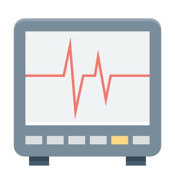 Ecg makine vektör simgesi