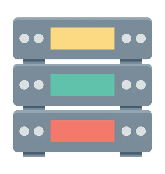 Gekleurde Vector Serverpictogram — Stockvector