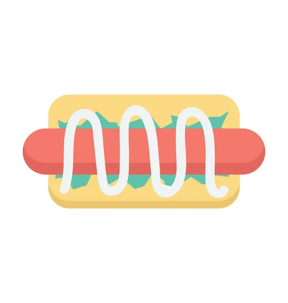 Hot Dog Vector Icon Hotdog Sanduíche Hotdog Fast Food Junk — Vetor de Stock