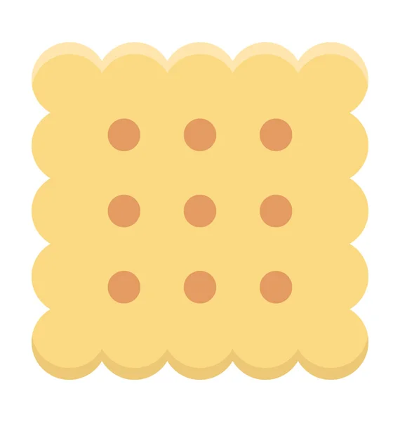 Biscuit Color Vector Icono — Archivo Imágenes Vectoriales