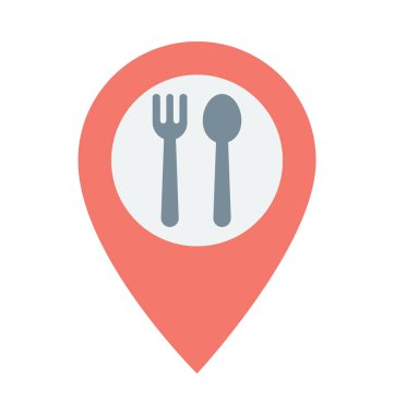 Restoran konumu vektör simgesi