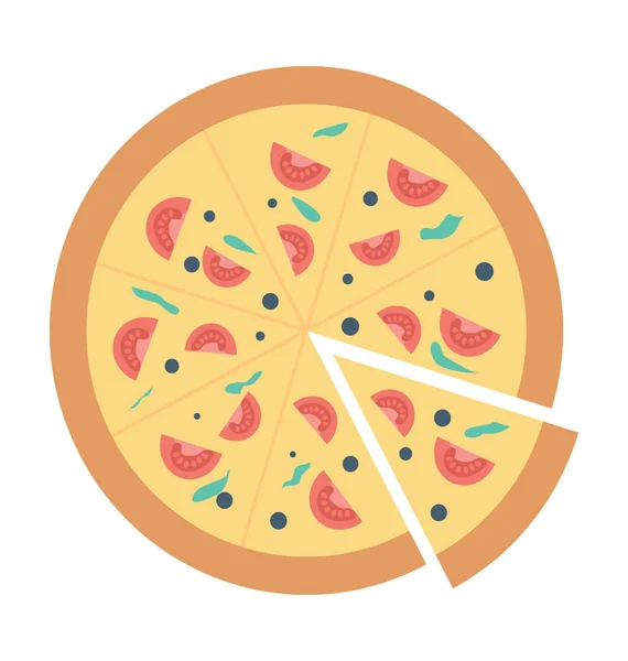 Pizza Színes Vector Icon — Stock Vector