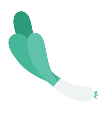 Yeşil soğan renkli vektör simgesi