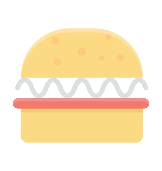 Burger Colored Vector Icon — Stock Vector