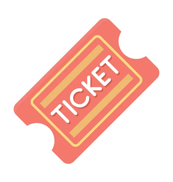 Ticket Icono Vector Color — Vector de stock