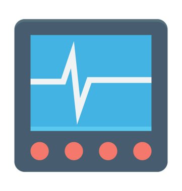  Ecg makine vektör simgesi