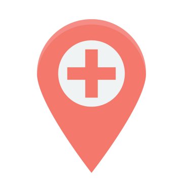 Hastane Konumu Vektör Simgesi
