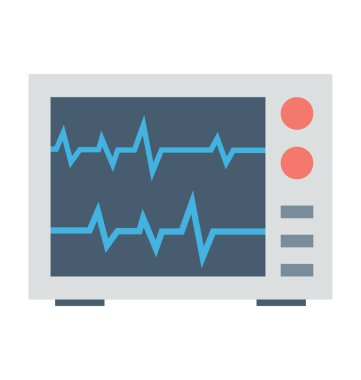  Ecg makine vektör simgesi