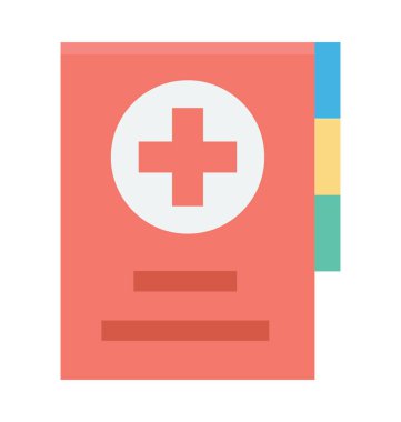  Tıbbi kitap vektör simgesi