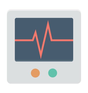  Ecg makine vektör simgesi